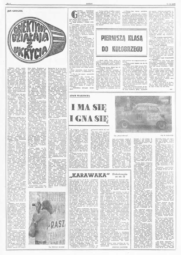 artykuł Nowiny Nr142 z czerwca 1977r z artykułem - I ma się i gna się - o Mikrusie Misterze 77 i jego właścicielu Józefie Guła. Źródło Podkarpacka Biblioteka Cyfrowa.